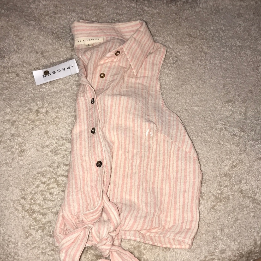Sleeveless Striped Tie Crop - Pacsun - Tags On
